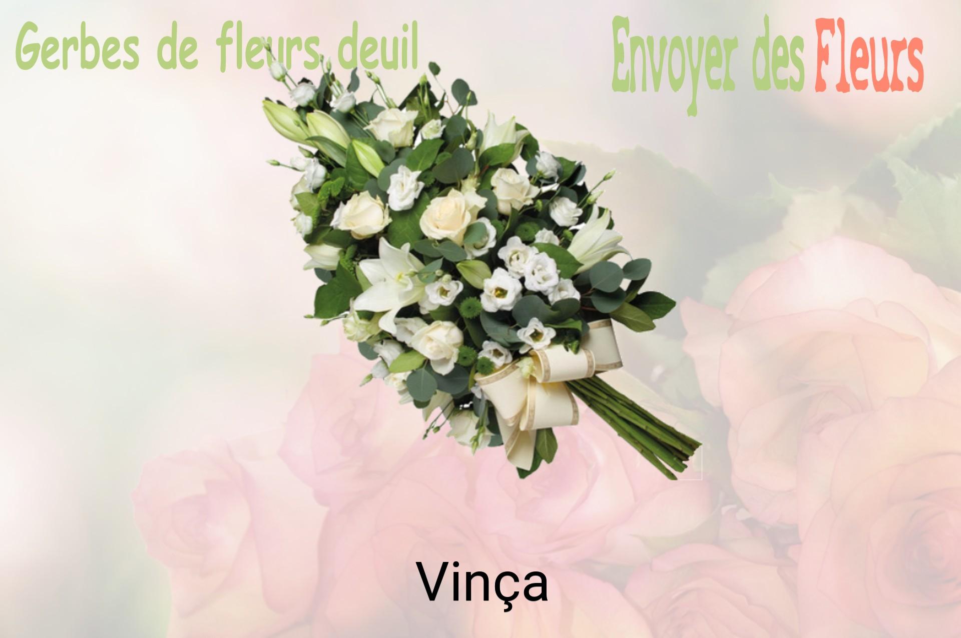 Gerbe de fleurs de deuil livrée à Vinça